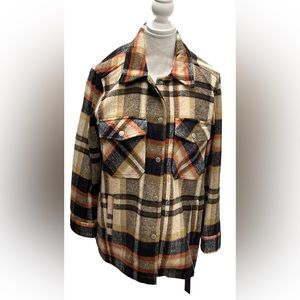 BlankNYC Women’s Lumberjack Plaid Shacket Size Small-NWT